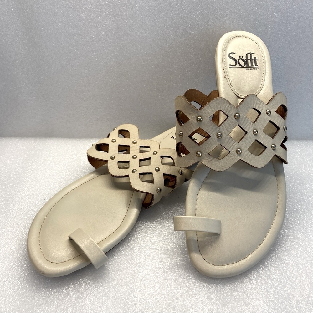 Sofft Cream “One Toe” Sandal with Cutouts ☀️Size 7